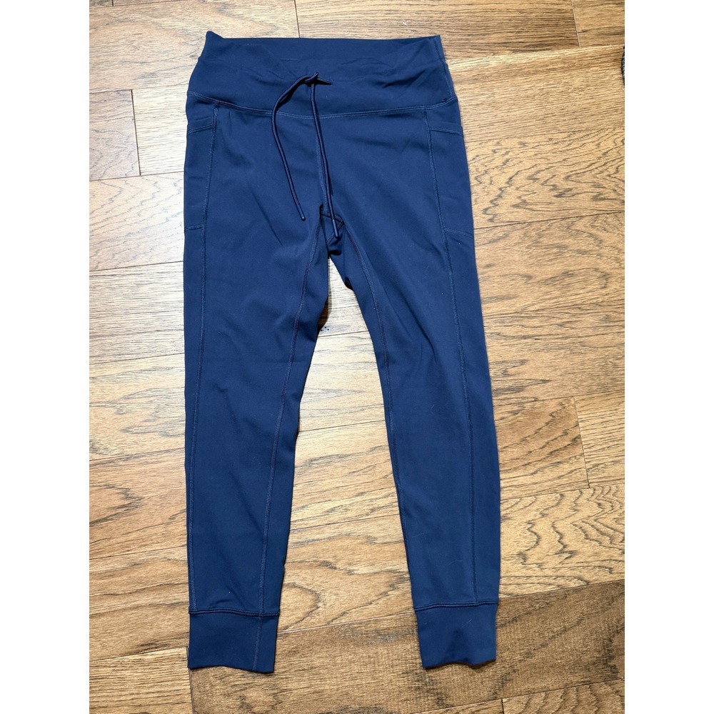 Spyder Active Leggings Womens Navy Blue Drawstring Side Pockets Cuffed Size M